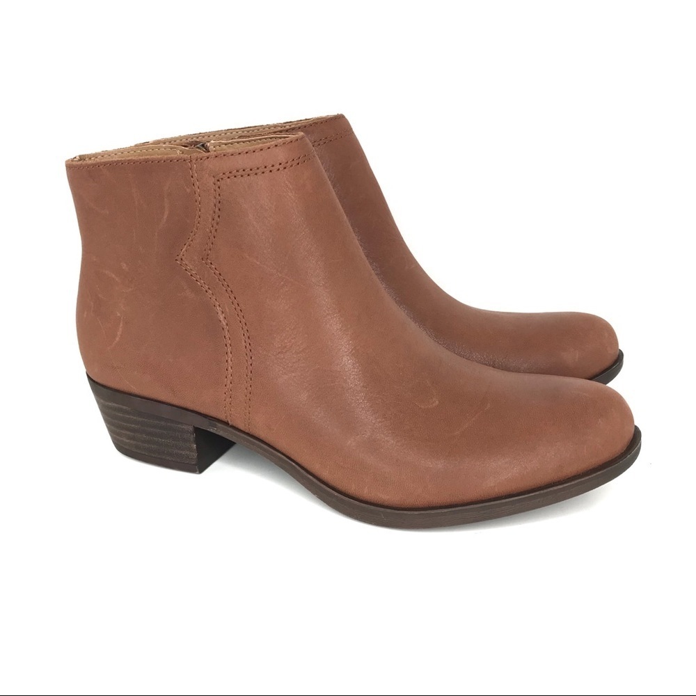 Lucky Brand Balexa Leather Ankle Bootie Toffee NEW Women’s Size 7.5 M